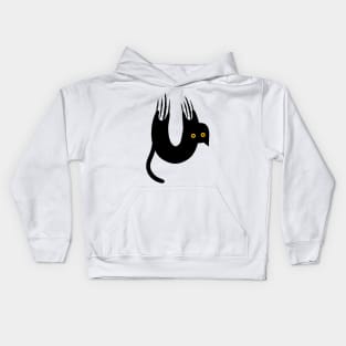 upside down black cat Kids Hoodie